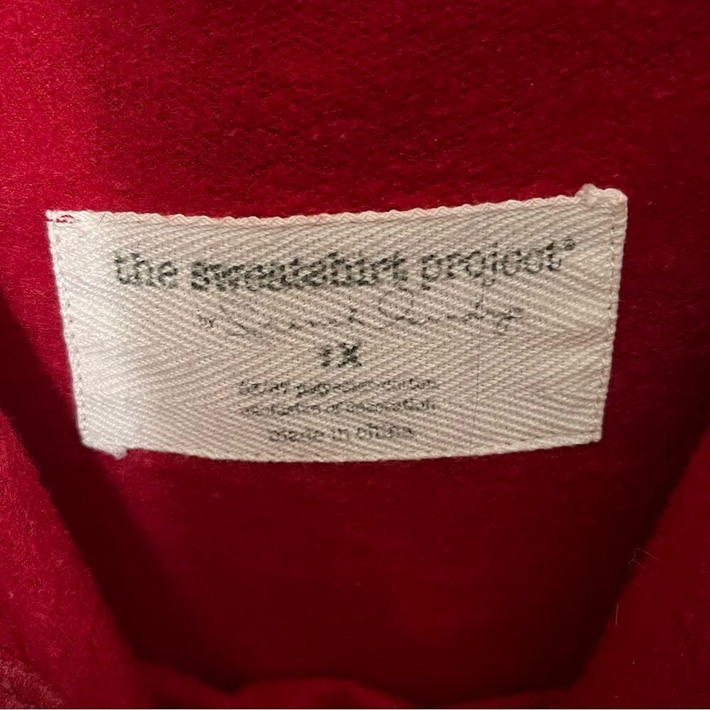 French Laundry Sweatshirt Project Red Long Sleeve Thin Hooded T-Shirt Size 1X - Picture 3 of 12